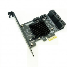 Adaptor PCIe x1 la 8 porturi SATA3 - SSD / HDD - Chia farming foto