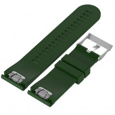 Curea ceas Smartwatch Garmin Fenix 5, 22 mm Silicon iUni Green foto
