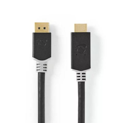 Cablu DisplayPort v1.4 - HDMI 4K 60Hz 2m aurit antracit Nedis foto