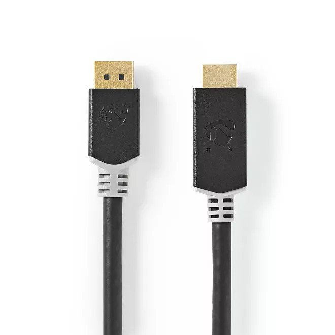 Cablu DisplayPort v1.4 - HDMI 4K 60Hz 2m aurit antracit Nedis