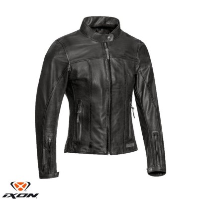 Geaca (jacheta) femei pentru scuter - motocicleta piele Urban/Heritage Ixon vara model Crank Air LS culoare: negru Negru M foto