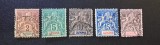 Guiana Franceză 1892-1904 Seria Clasică "Navigație și Comerț" (Group Type) Valori 2c, 5c, 10c, 15c, 25c (Lot de 5v) cu sarniera - RIM2