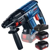 Bosch GBH 180-LI + 1600A019S0 - Rotopercutor SDS-Plus 2 J + Set 2 acumulatori si incarcator Li-Ion 18 V 4 Ah