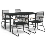 Cumpara ieftin Set mobilier de gradina, 5 piese, negru, ratan PVC