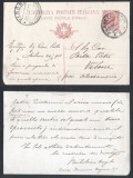 Italy 1911 Postal History Rare Old postcard postal stationery Visone D.499