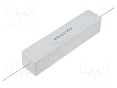 Rezistor SR PASSIVES bobinat cu ciment THT 1k&amp;Omega; 40W &amp;plusmn;5% &amp;Oslash;0,8x35mm foto