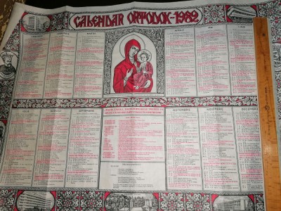 CALENDAR ORTODOX 1982 foto