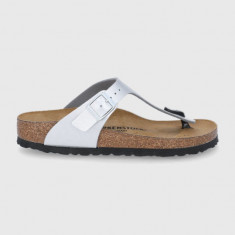 Birkenstock șlapi Gizeh femei, culoarea argintiu, cu toc plat 43853.Gizeh-Silver