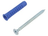 Diblu pin cu șurub 8x40mm din oțel, set 50buc, pentru montaj