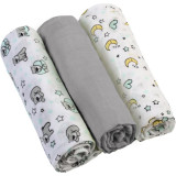 BabyOno Diaper Super Soft scutece textile Grey 70 &times; 70 cm 3 buc