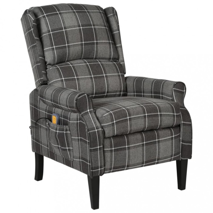 vidaXL Fotoliu de masaj rabatabil, gri, material textil