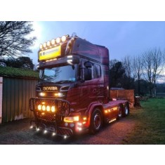 Sigla capota cromata SCANIA iluminata LED galben