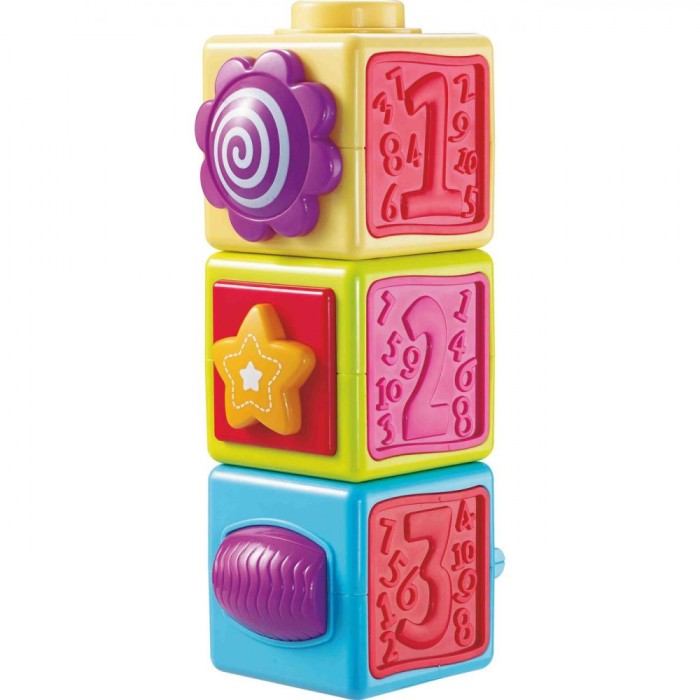 Set 3 cuburi educative cu numere si forme, multicolor, CMCLASS
