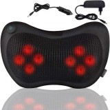 Aparat masaj tip perna relaxare electrica cu masaj cervical sau lombar, pentru gat si spate, functie de incalzire si infrarosu, cu 8 bile rotative, 20