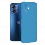 Husa Motorola Moto G14 Silicon Albastru Slim Mat cu Microfibra SoftEdge