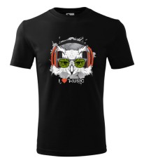 Tricou Personalizat I Love Music cu Bufnita Cool - Design Modern si Creativ