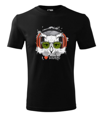 Tricou Personalizat I Love Music cu Bufnita Cool - Design Modern si Creativ foto