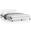 VidaXL Cadru de pat cu tăblie, alb/negru, 160x200 cm, piele ecologică