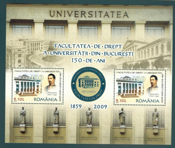 Romania 2009 Facultatea de Drept Universitatea Bucuresti AL. I. CUZA MNH LP 1851