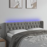 Cumpara ieftin Tăblie de pat cu LED, gri deschis, 147x16x78/88 cm, catifea