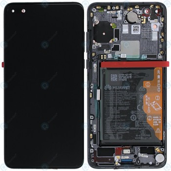 Huawei P40 (ANA-NX9 ANA-LX4) Capac frontal modul display + LCD + digitizer + baterie negru 02353MFA