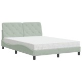 Cumpara ieftin Pat cu saltea, gri deschis, 120x200 cm, catifea