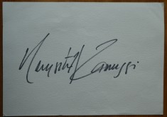 Autograf al regizorului polonez Krzysztof Zanussi pe hartie speciala