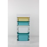 Raft depozitare cu 4 cosuri colorate, UGRD114-CLR