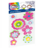 Cumpara ieftin Set stickere gumate-8 flori,multicolor, o30-65mm