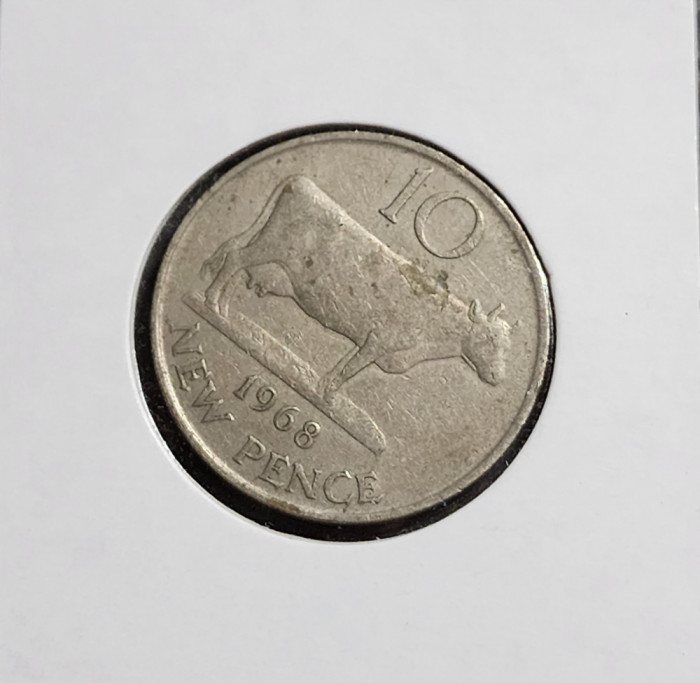 Guernsey 10 new pence 1968