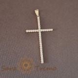 Cruce lunga placata cu aur, 5 cm , Model nou