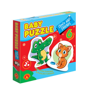 Puzzle educativ mega Box, Croco si Prietenii, 6 imagini, +2 ani, Alexander Games EduKinder World foto