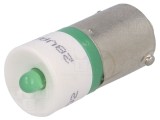 Lampă LED verde 28V BA9S