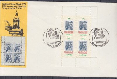 AUSTRALIA 1978 SAPTAMANA NATIONALA A TIMBRULUI BLOC/FDC foto