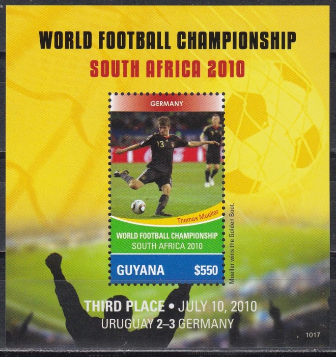 Guyana 2011 - Cupa Mondială de Fotbal 2010, Africa de Sud - Finala mica, MNH