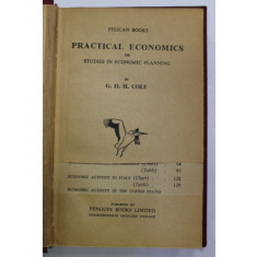 PRACTICAL ECONOMICS OR STUDIES IN ECONOMIC PLANNING by G.D. H. COLE , 1937 , PAGINA DE TITLU CU FRAGMENT LIPSA