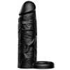 Mansoane pentru penis - Dorinta Ascunsa Infern Prelungitor pentru Penis cu Inel de Prindere din Silicon Lichid 15 cm Culoare Neagra
