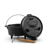 Ceaun din fonta pura 2in1, cu capac, 29.5x16cm, capacitate 7l, HEINNER / DCN63552