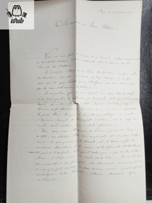 Scrisoare adresata lui printului George Bibescu foto