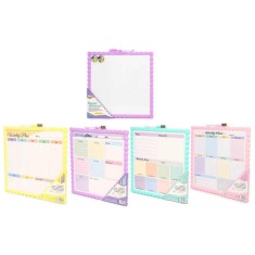 Tabla magnetica de scris cu 2 fete, marker inclus,rama plastic,29x29 cm diverse culori