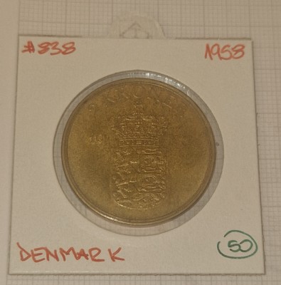 Denmark, Danemarca, 2 Kroner 1958, KM#838 foto