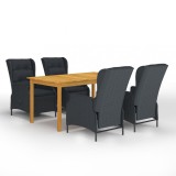 vidaXL Set mobilier de grădină, 5 piese, gri &icirc;nchis 3067838