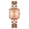 Ceas Dama Hannah Martin Quartz Elegant Auriu Rose, Cadran Patrat, Rezistent Apa 3ATM