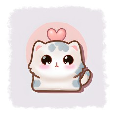 Sticker decorativ Pisica, Roz, 55 cm, 11410ST foto