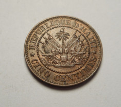 Haiti 5 Centimes 1863 UNC foto