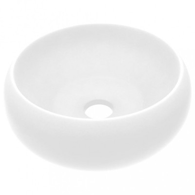 Chiuvetă de baie lux alb mat 40x15 cm ceramică rotund foto