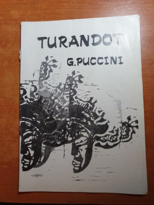 program opera romana 1974- turandot de giacomo puccini,cu autograf foto