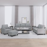 VidaXL Set de canapele cu perne, 4 piese, gri deschis, textil