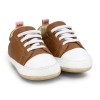 Pantofi Baietei Bibi Afeto Joy Caramel/Alb cu Siret Elastic 22 EU, Maro, BIBI Shoes