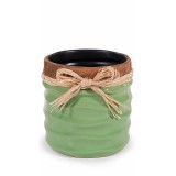 Vaza flori ceramica verde maro &Oslash; 11,5 x 11,5 H
